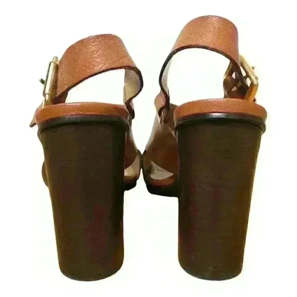 NAPOLEON Leather Slingback Sandals Block Heel ITALY Strappy Casual - Picture 2 of 10